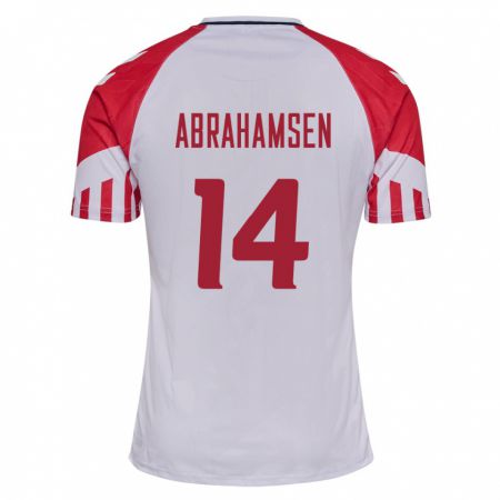 Kandiny Niño Camiseta Dinamarca Mads Abrahamsen #14 Blanco 2ª Equipación 24-26 La Camisa Chile