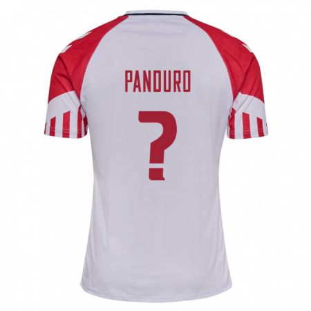 Kandiny Niño Camiseta Dinamarca Tristan Panduro #0 Blanco 2ª Equipación 24-26 La Camisa Chile