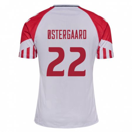 Kandiny Niño Camiseta Dinamarca Maja Bay Østergaard #22 Blanco 2ª Equipación 24-26 La Camisa Chile