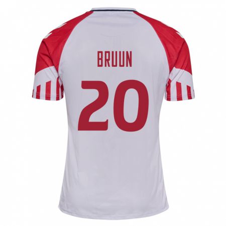 Kandiny Niño Camiseta Dinamarca Signe Bruun #20 Blanco 2ª Equipación 24-26 La Camisa Chile