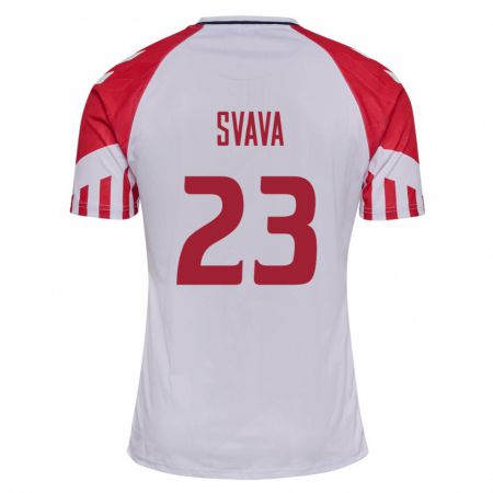 Kandiny Niño Camiseta Dinamarca Sofie Svava #23 Blanco 2ª Equipación 24-26 La Camisa Chile