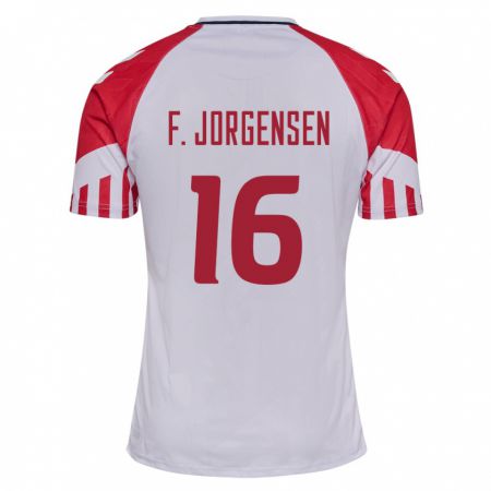 Kandiny Niño Camiseta Dinamarca Filip Jorgensen #16 Blanco 2ª Equipación 24-26 La Camisa Chile