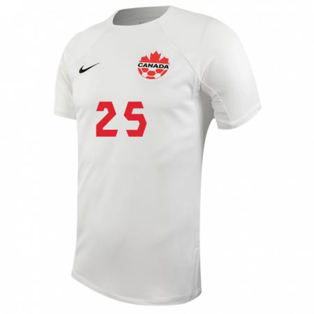 Kandiny Niño Camiseta Canadá Devon Kerr #25 Blanco 2ª Equipación 24-26 La Camisa Chile