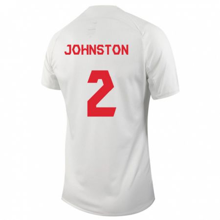 Kandiny Niño Camiseta Canadá Alistair Johnston #2 Blanco 2ª Equipación 24-26 La Camisa Chile