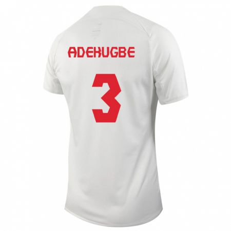 Kandiny Niño Camiseta Canadá Samuel Adekugbe #3 Blanco 2ª Equipación 24-26 La Camisa Chile