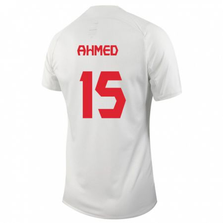 Kandiny Niño Camiseta Canadá Ali Ahmed #15 Blanco 2ª Equipación 24-26 La Camisa Chile