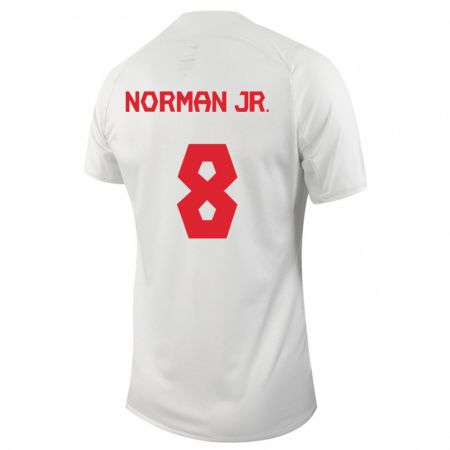 Kandiny Niño Camiseta Canadá David Norman Jr. #8 Blanco 2ª Equipación 24-26 La Camisa Chile