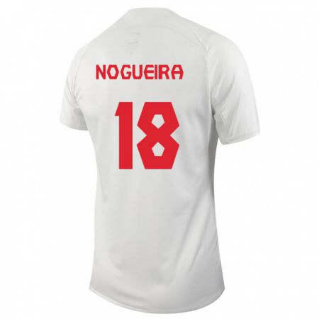 Kandiny Niño Camiseta Canadá Matthew Nogueira #18 Blanco 2ª Equipación 24-26 La Camisa Chile