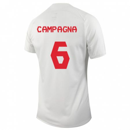 Kandiny Niño Camiseta Canadá Matteo Campagna #6 Blanco 2ª Equipación 24-26 La Camisa Chile