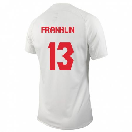 Kandiny Niño Camiseta Canadá Kobe Franklin #13 Blanco 2ª Equipación 24-26 La Camisa Chile