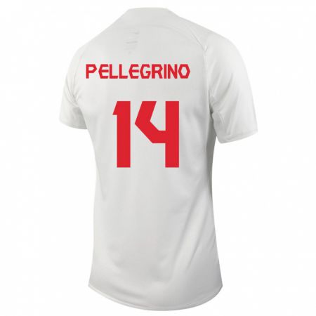 Kandiny Niño Camiseta Canadá Gabriel Pellegrino #14 Blanco 2ª Equipación 24-26 La Camisa Chile