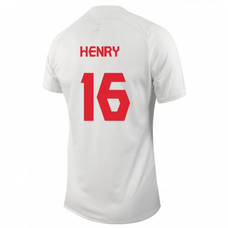 Kandiny Niño Camiseta Canadá Maël Henry #16 Blanco 2ª Equipación 24-26 La Camisa Chile