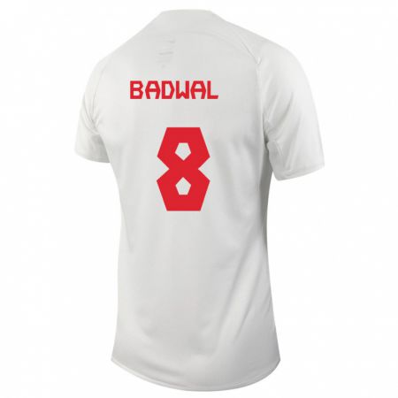 Kandiny Niño Camiseta Canadá Jeevan Badwal #8 Blanco 2ª Equipación 24-26 La Camisa Chile