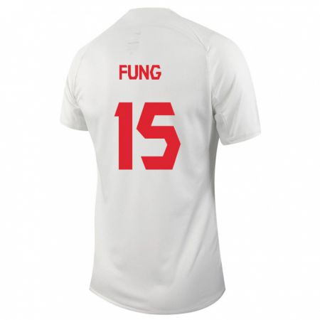Kandiny Niño Camiseta Canadá Victor Fung #15 Blanco 2ª Equipación 24-26 La Camisa Chile