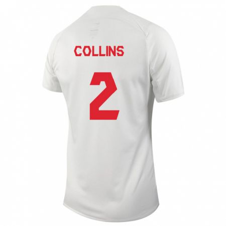 Kandiny Niño Camiseta Canadá Sydney Collins #2 Blanco 2ª Equipación 24-26 La Camisa Chile