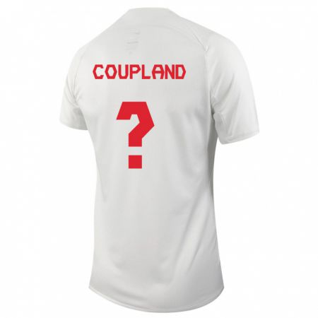 Kandiny Niño Camiseta Canadá Antoine Coupland #0 Blanco 2ª Equipación 24-26 La Camisa Chile