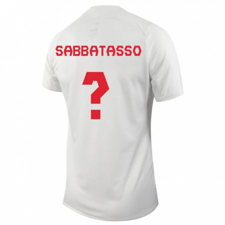 Kandiny Niño Camiseta Canadá Jeronimo Sabbatasso #0 Blanco 2ª Equipación 24-26 La Camisa Chile