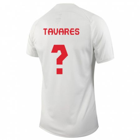 Kandiny Niño Camiseta Canadá Hugo Tavares #0 Blanco 2ª Equipación 24-26 La Camisa Chile