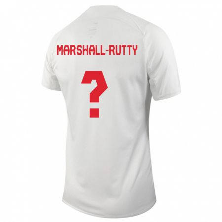 Kandiny Niño Camiseta Canadá Jahkeele Marshall Rutty #0 Blanco 2ª Equipación 24-26 La Camisa Chile
