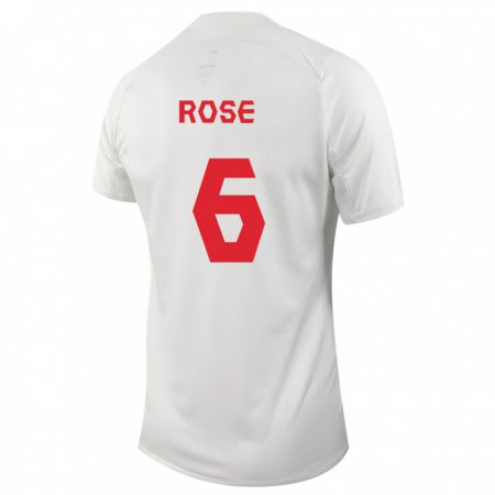 Kandiny Niño Camiseta Canadá Deanne Rose #6 Blanco 2ª Equipación 24-26 La Camisa Chile