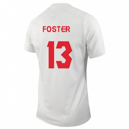Kandiny Niño Camiseta Canadá Rylee Foster #13 Blanco 2ª Equipación 24-26 La Camisa Chile