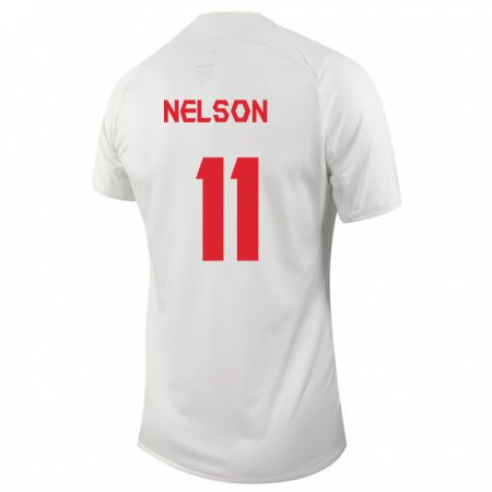 Kandiny Niño Camiseta Canadá Jayden Nelson #11 Blanco 2ª Equipación 24-26 La Camisa Chile