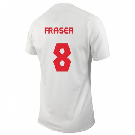 Kandiny Niño Camiseta Canadá Liam Fraser #8 Blanco 2ª Equipación 24-26 La Camisa Chile