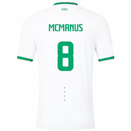 Kandiny Niño Camiseta Irlanda James Mcmanus #8 Blanco 2ª Equipación 24-26 La Camisa Chile