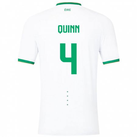 Kandiny Niño Camiseta Irlanda Louise Quinn #4 Blanco 2ª Equipación 24-26 La Camisa Chile