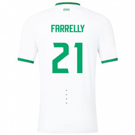 Kandiny Niño Camiseta Irlanda Sinead Farrelly #21 Blanco 2ª Equipación 24-26 La Camisa Chile