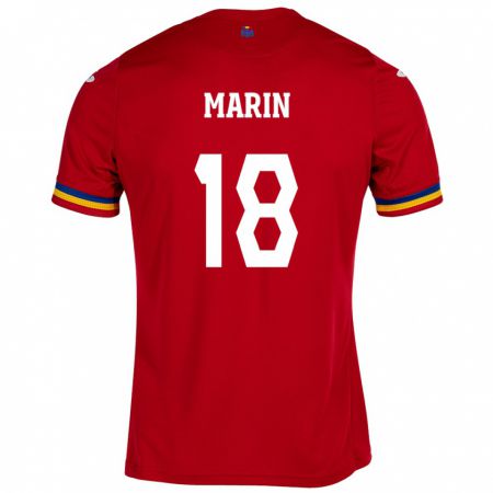 Kandiny Niño Camiseta Rumania Răzvan Marin #18 Rojo 2ª Equipación 24-26 La Camisa Chile