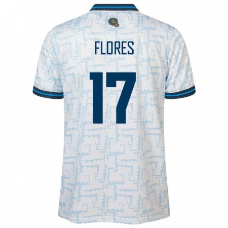 Kandiny Niño Camiseta El Salvador Diego Flores #17 Blanco 2ª Equipación 24-26 La Camisa Chile