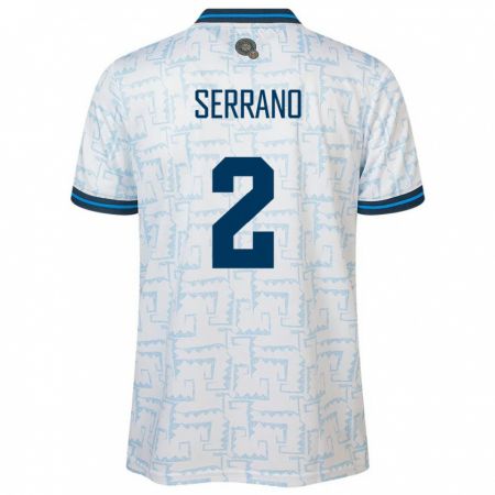 Kandiny Niño Camiseta El Salvador Alejandro Serrano #2 Blanco 2ª Equipación 24-26 La Camisa Chile