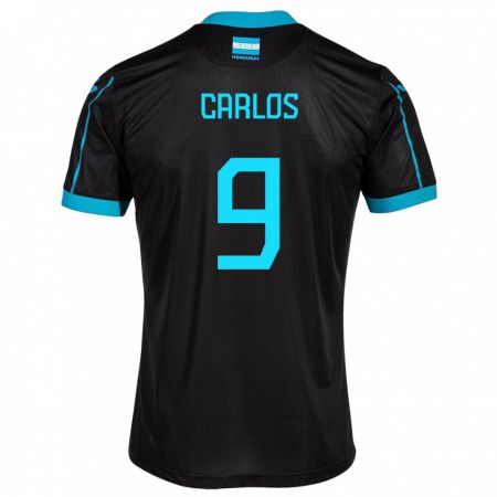 Kandiny Niño Camiseta Honduras Carlos Mejía #9 Negro 2ª Equipación 24-26 La Camisa Chile