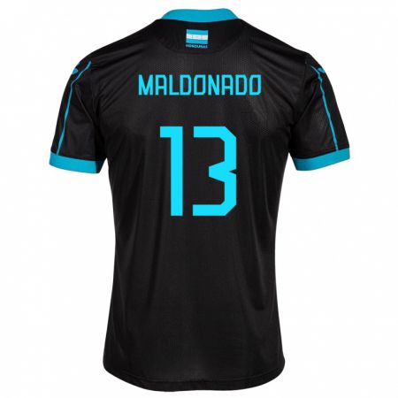 Kandiny Niño Camiseta Honduras Edwin Maldonado #13 Negro 2ª Equipación 24-26 La Camisa Chile