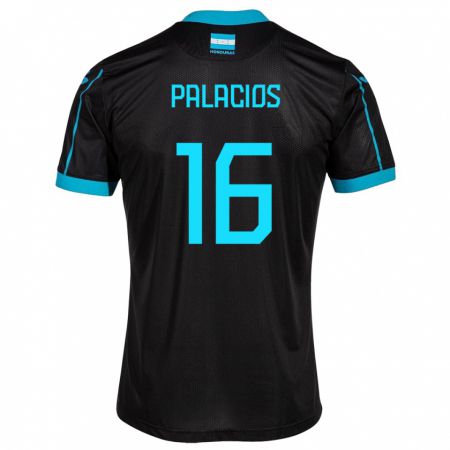 Kandiny Niño Camiseta Honduras Danilo Palacios #16 Negro 2ª Equipación 24-26 La Camisa Chile
