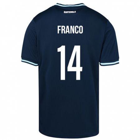 Kandiny Niño Camiseta Guatemala Jonathan Franco #14 Azul 2ª Equipación 24-26 La Camisa Chile