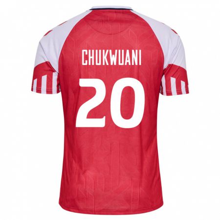 Kandiny Hombre Camiseta Dinamarca Tochi Chukwuani #20 Rojo 1ª Equipación 24-26 La Camisa Chile