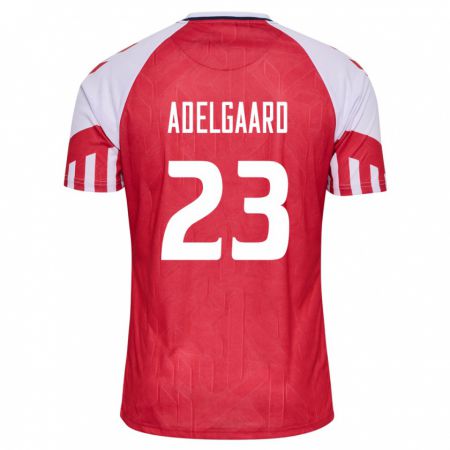 Kandiny Hombre Camiseta Dinamarca Aske Adelgaard #23 Rojo 1ª Equipación 24-26 La Camisa Chile