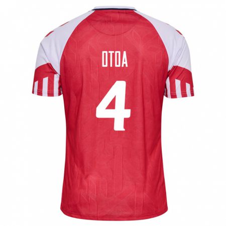 Kandiny Hombre Camiseta Dinamarca Sebastian Otoa #4 Rojo 1ª Equipación 24-26 La Camisa Chile