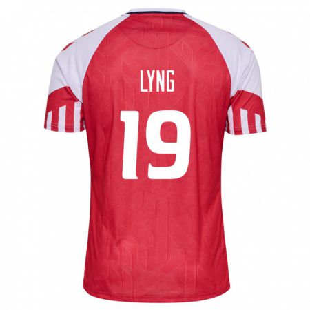 Kandiny Hombre Camiseta Dinamarca Alexander Lyng #19 Rojo 1ª Equipación 24-26 La Camisa Chile