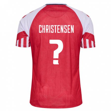 Kandiny Hombre Camiseta Dinamarca Aske Christensen #5 Rojo 1ª Equipación 24-26 La Camisa Chile