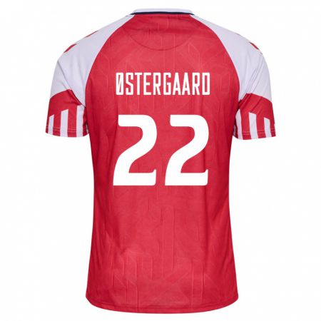 Kandiny Hombre Camiseta Dinamarca Maja Bay Østergaard #22 Rojo 1ª Equipación 24-26 La Camisa Chile