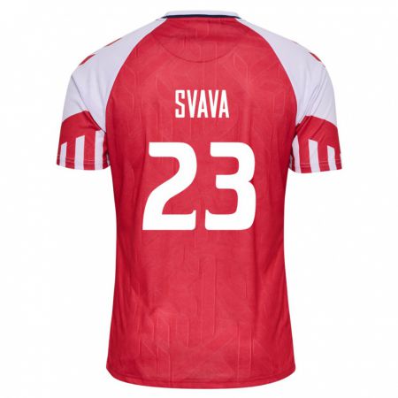 Kandiny Hombre Camiseta Dinamarca Sofie Svava #23 Rojo 1ª Equipación 24-26 La Camisa Chile