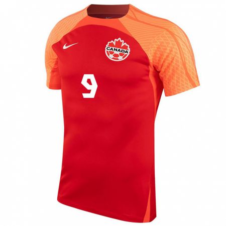 Kandiny Hombre Camiseta Canadá Jacen Russell-Rowe #9 Naranja 1ª Equipación 24-26 La Camisa Chile