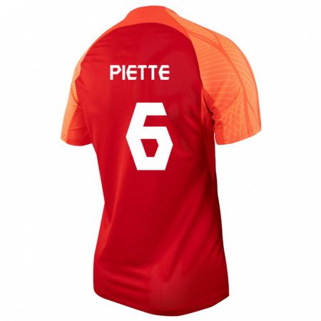 Kandiny Hombre Camiseta Canadá Samuel Piette #6 Naranja 1ª Equipación 24-26 La Camisa Chile