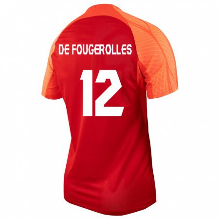 Kandiny Hombre Camiseta Canadá Luc De Fougerolles #12 Naranja 1ª Equipación 24-26 La Camisa Chile