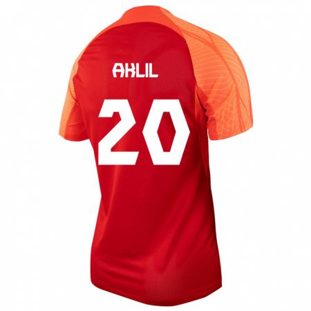 Kandiny Hombre Camiseta Canadá Lino Aklil #20 Naranja 1ª Equipación 24-26 La Camisa Chile