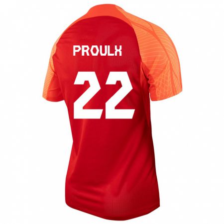 Kandiny Hombre Camiseta Canadá Lysianne Proulx #22 Naranja 1ª Equipación 24-26 La Camisa Chile