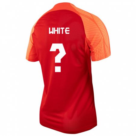 Kandiny Hombre Camiseta Canadá Eric White #0 Naranja 1ª Equipación 24-26 La Camisa Chile